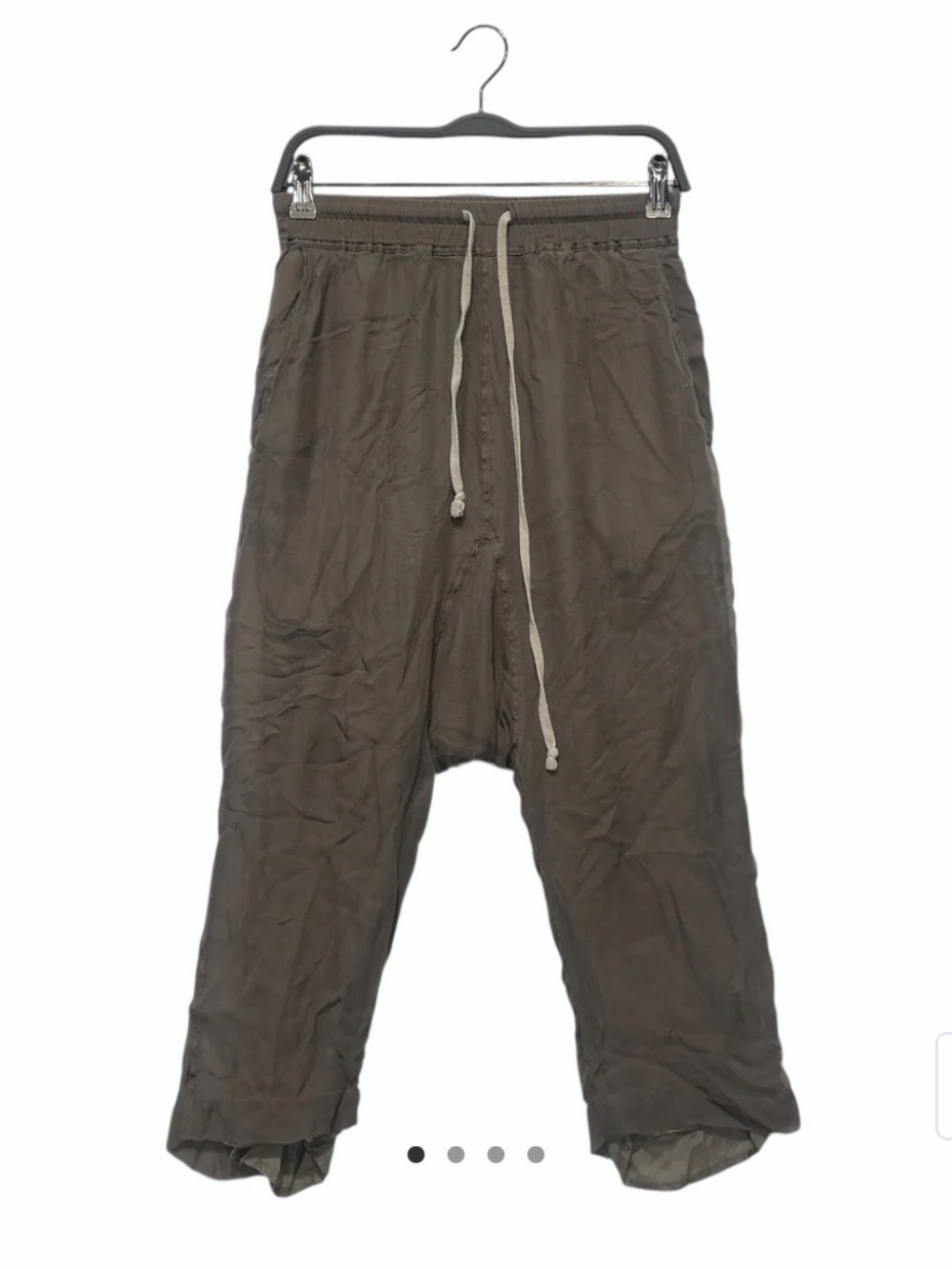 Relaxed Drawstring Rick Owens Men’s Pants - Olive Brown
